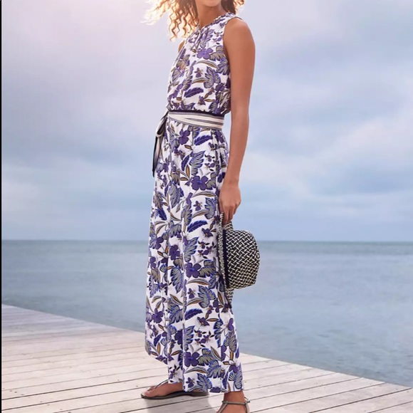LOFT Pants - Loft floral tie waist jumpsuit
